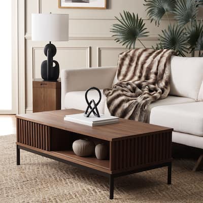 SAFAVIEH Lylia 2-Door Storage Coffee Table - 43.7 in. W x 21.5 in. D x 15.4 in. H