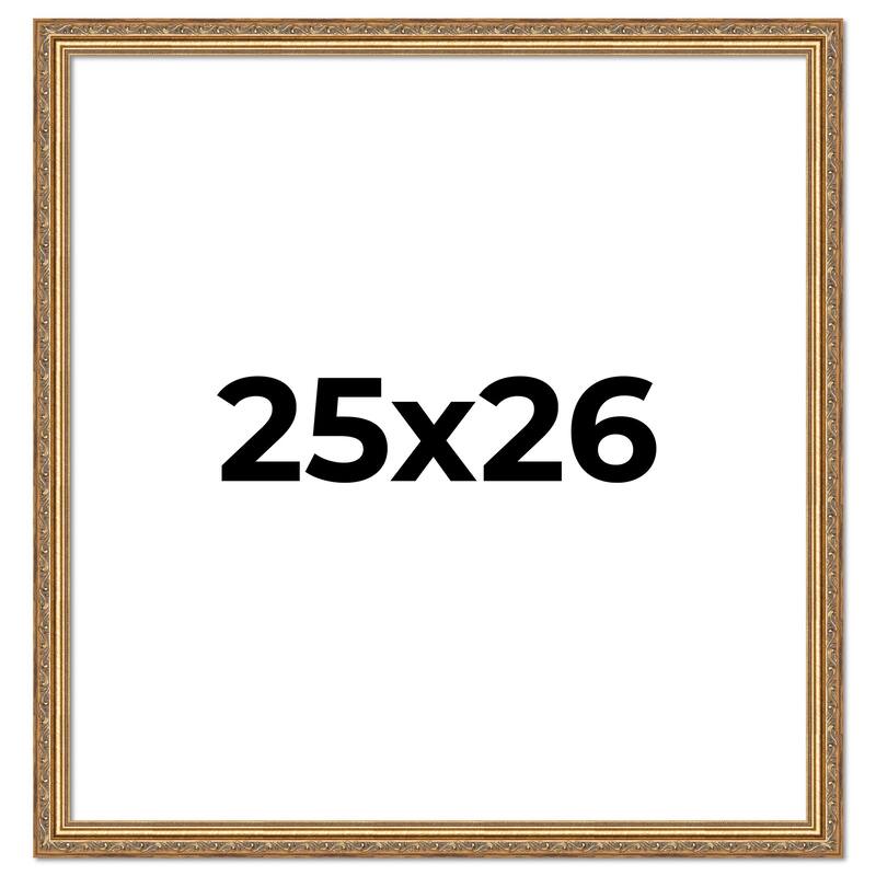 25x26 Frame Red Solid Wood Picture Frame Width 1.75 Inches | Interior Frame Depth 1 13/16 Inches