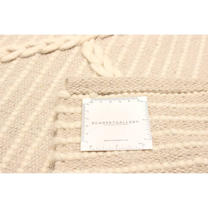 ECARPETGALLERY Braid weave Sienna Tan Wool Rug - 4'9 x 8'3
