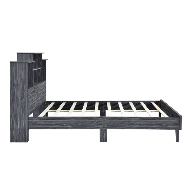 Queen NoiseFree Platform Bed High Weight Capacity Bed Frame with USB