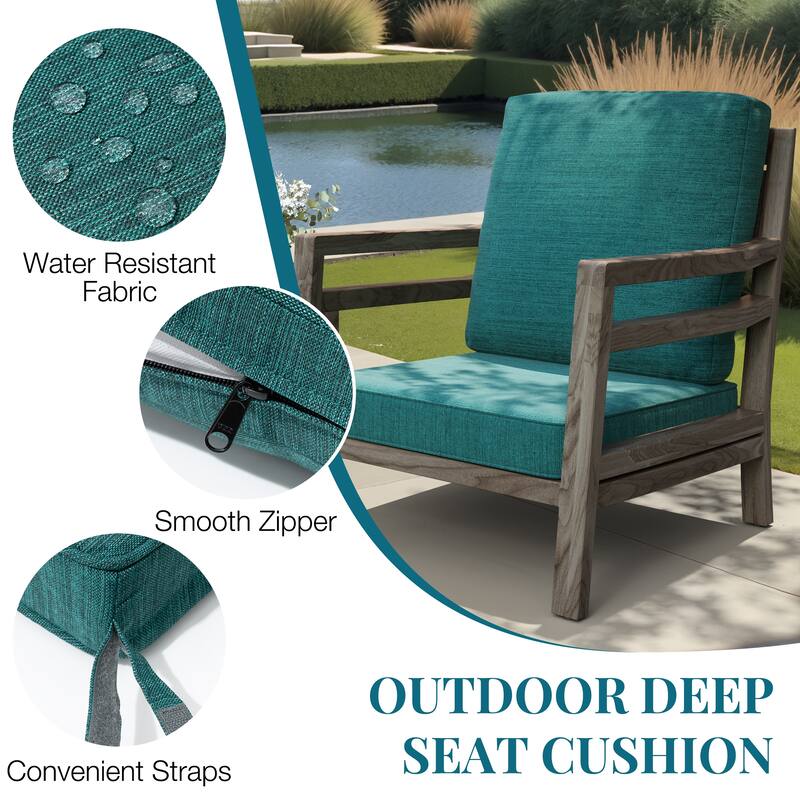 22''D x 21''W x 3.5''T Patio Fabric Outdoor Seat Cushions Set (Seat & Back)