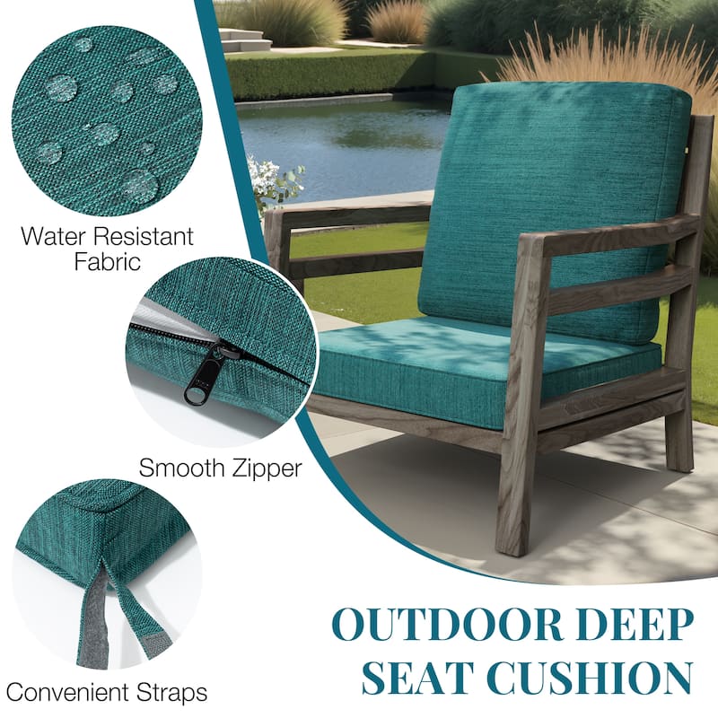 22 x 21 in Patio Premium fabric Outdoor Seat Cushions Set (Seat & Back)
