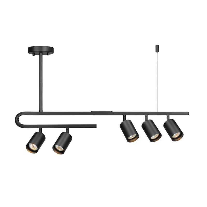 Globe Electric 91009597 Brooke 5 Light 32" Wide Semi-flush Linear - Matte Black