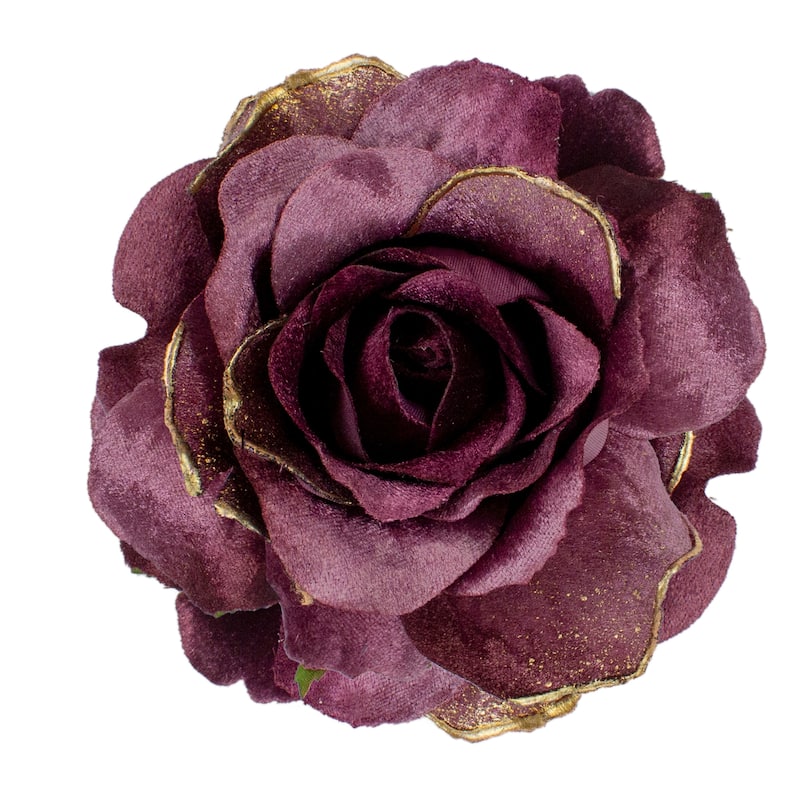 5" Artificial Rose Clip-On Christmas Ornament