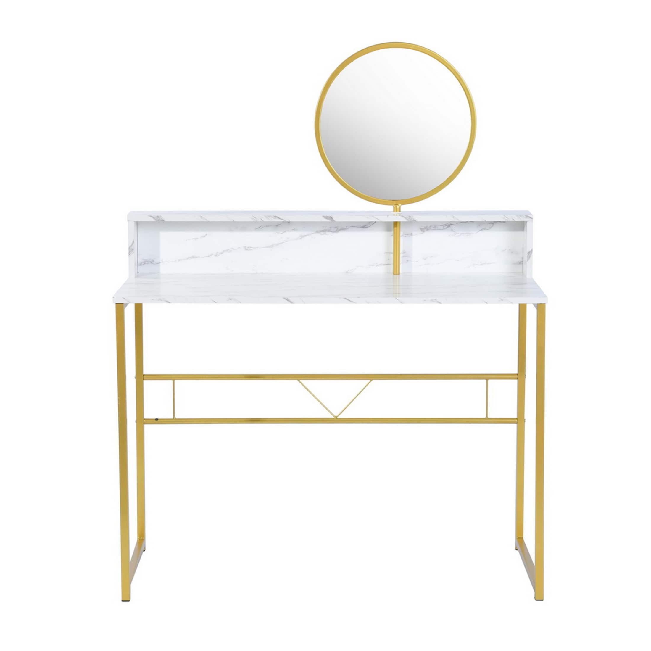 Modern Makeup Dressing Table with Metal Legs - Bed Bath & Beyond - 40335584