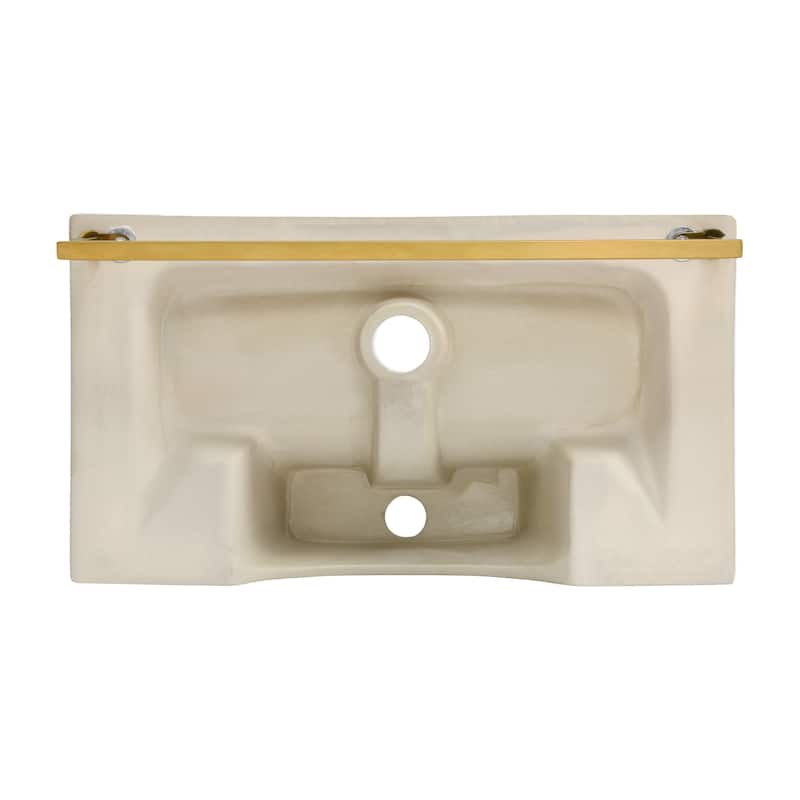 Reims 22" Wall-Mount Bathroom Sink With Brushed Gold Towel Bar - 22.05" x 12.4" 5.3"