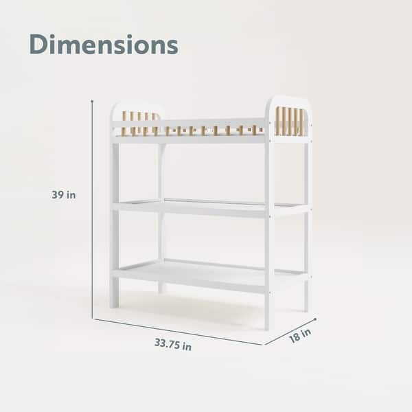 dimension image slide 0 of 4, Storkcraft Pasadena Changing Table with Water-Resistant Changing Pad
