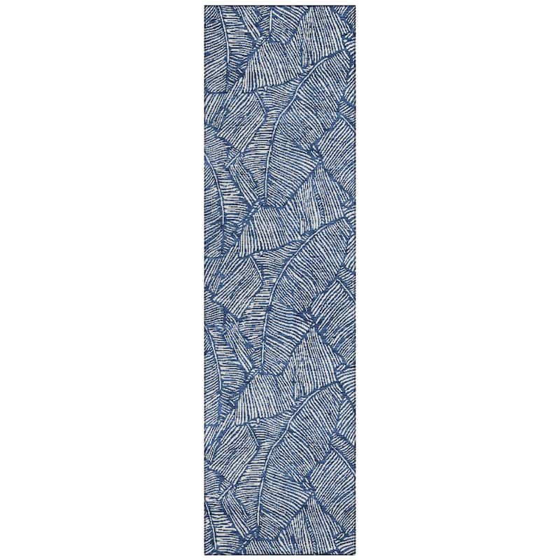 Machine Washable Indoor/ Outdoor Chantille Tropical Palm Rug