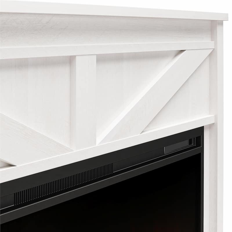 Avenue Greene Becken Ridge Wide Modern Farmhouse Mantel with Electric Fireplace