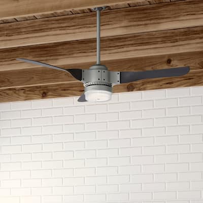 Hunter 54" Apache WiFi Ceiling Fan with LED Light Kit and Handheld Remote - Industrial - SMART FAN!