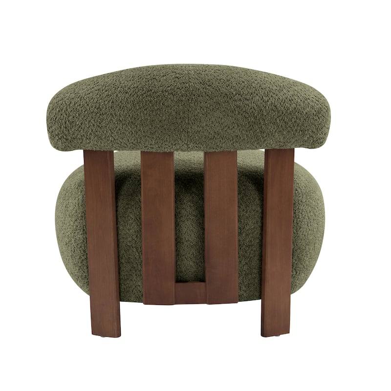 Christopher Knight Home - Modern Boucle Fabric Accent Chair, Soft Upholstery and Solid Wood Frame