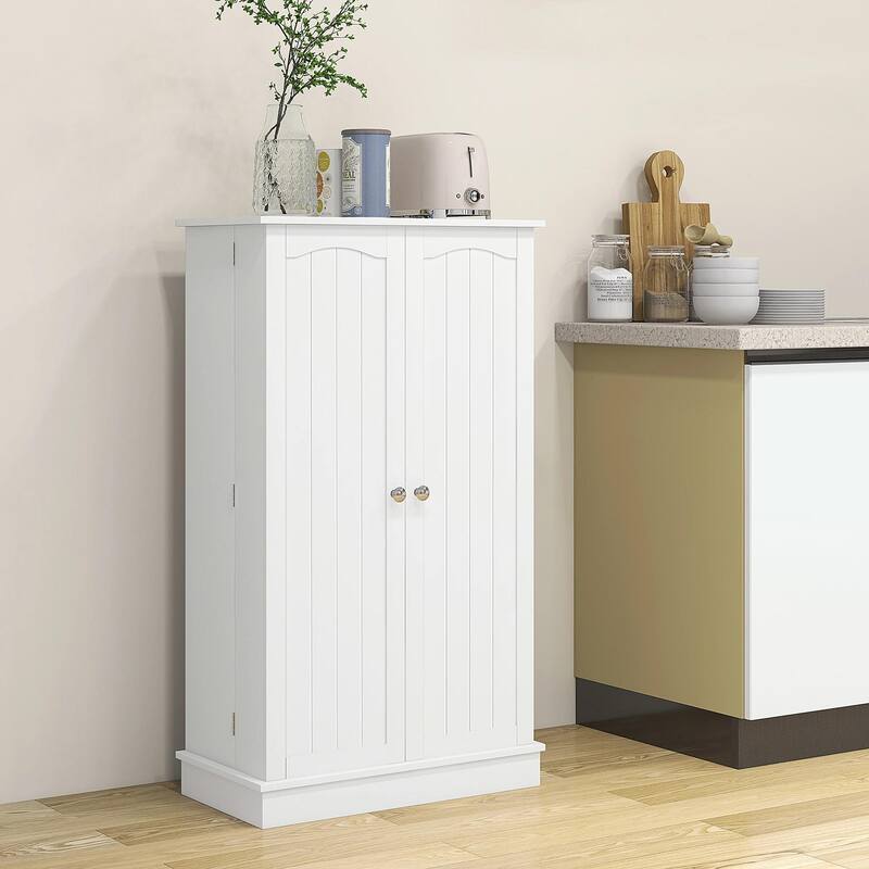 Freestanding Kitchen Pantry Cabinet with 12 Door Shelves,5-tier Shelve