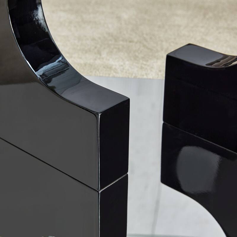 47.2" Modern Rectangular Coffee Table with Tempered Glass Tabletop and MDF Legs