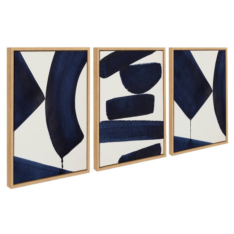 Kate and Laurel Sylvie Japandi Framed Canvas Set by Rocket Jack