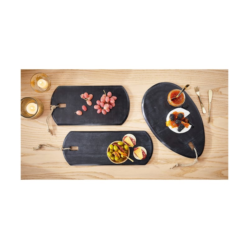 Long Black Marble Serving Board