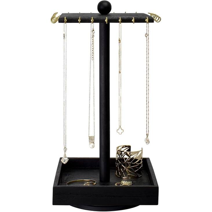 Wooden Rotating Jewelry Organizer - S - Black