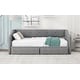 preview thumbnail 24 of 32, Twin XL to King Size Linen Upholstered Daybed with 2 Storage Drawers, Adjustable Trundle, Button-Tufted Backrest