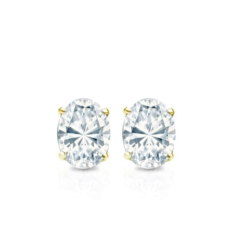 Auriya 14k Gold Lab Grown Diamond Oval Stud Earrings 0.50 to 5.00 ct. tw. Screw-Back (F-G, VS)
