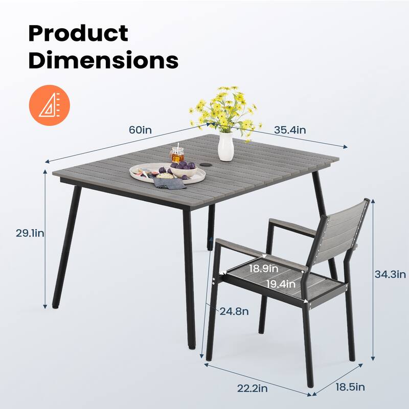 Pellebant 7 piece Outdoor Patio Dining Set