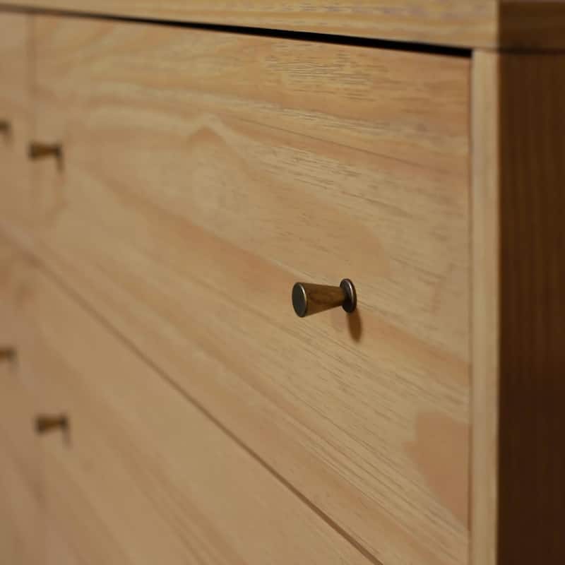overstock mid century modern dresser Grain Wood Furniture Mid Century 6-Drawer Dresser