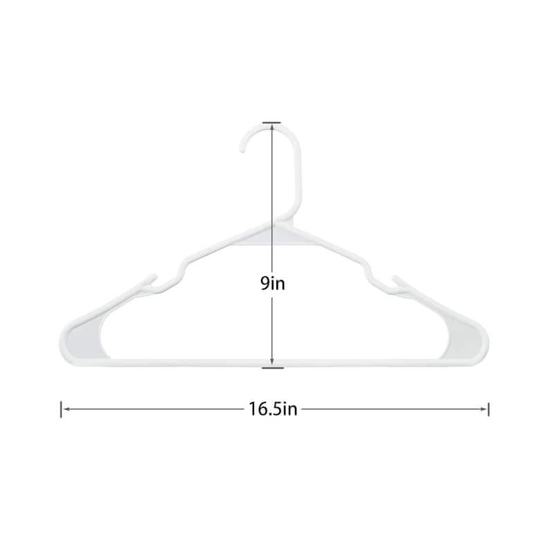 Javlergo 25/50 Pack Plastic Hanger, Space Saving Sturdy Heavy Duty Clothing Notched Hangers