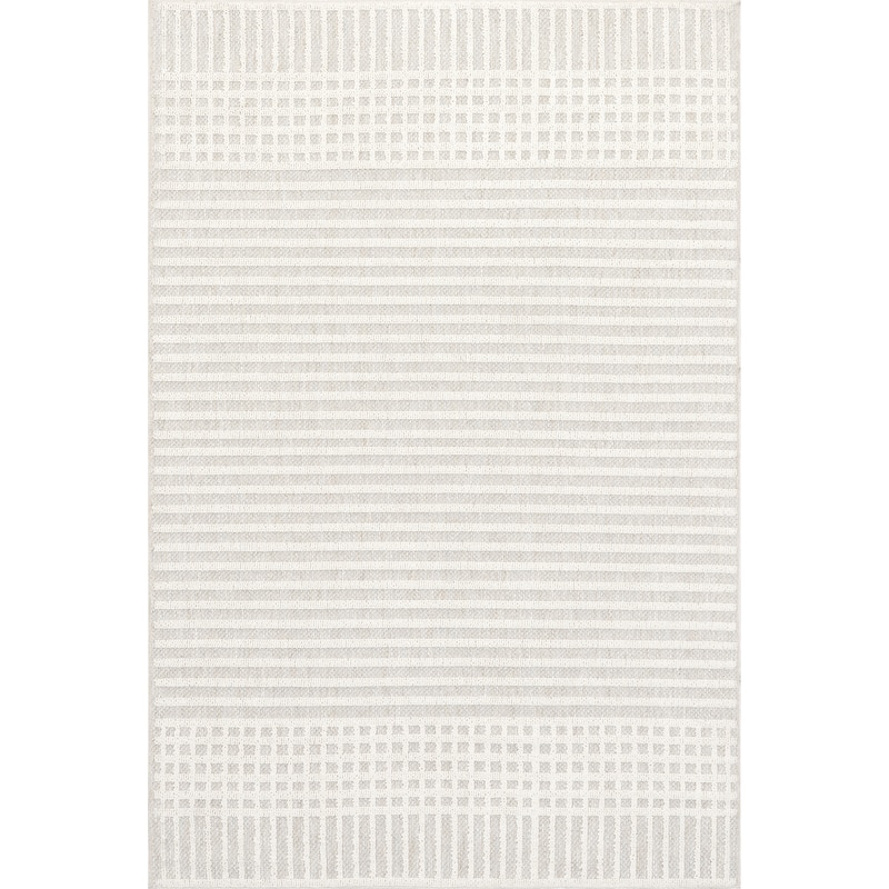 Nuloom Yulia Geometric Bands Machine Washable Area Rug