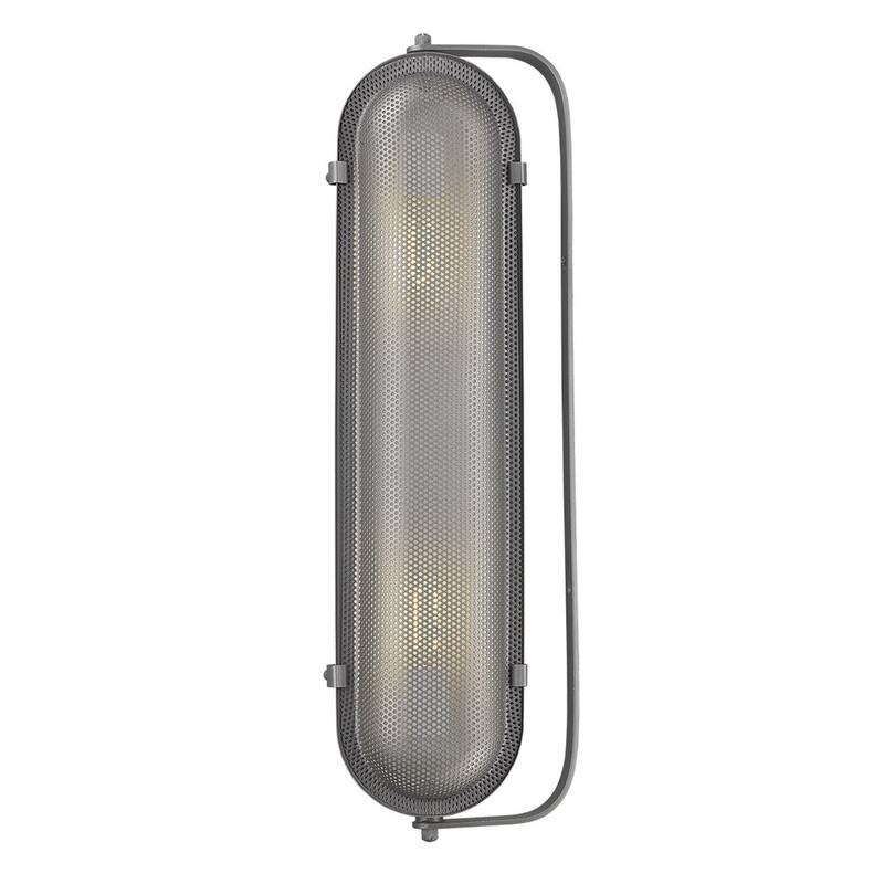 Grey Metal Plug-In Wall Sconce with Dual Adjustable Heads LED Ready - 8” x 29.50” x 7” (D x W x H)