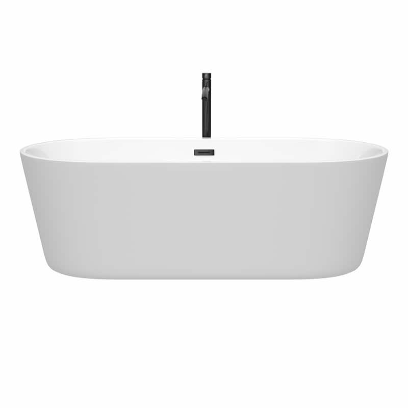 Wyndham Collection Carissa 71-inch White Freestanding Soaking Bathtub
