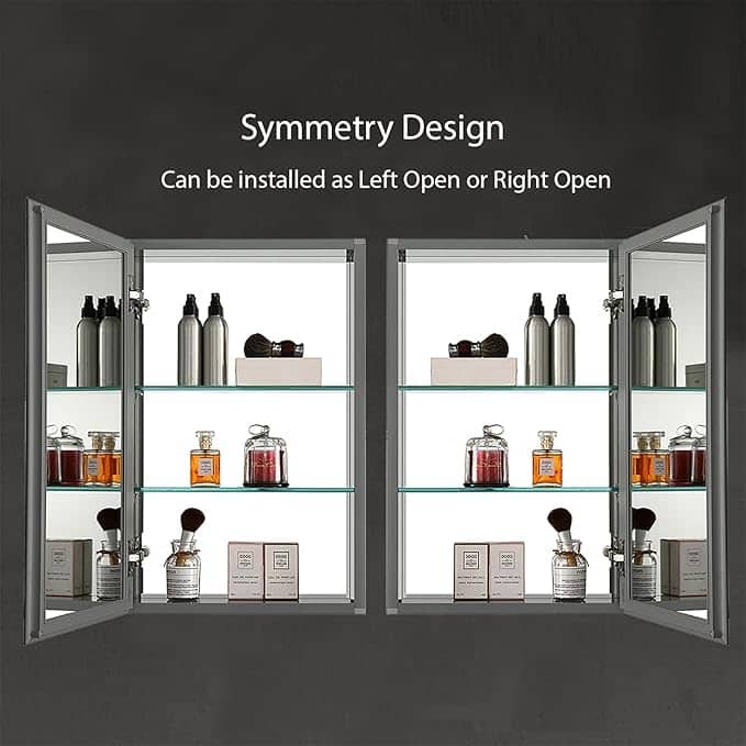 Blossom Bevel Aluminum Medicine Cabinet w/ Mirror, Shelve & Soft Close