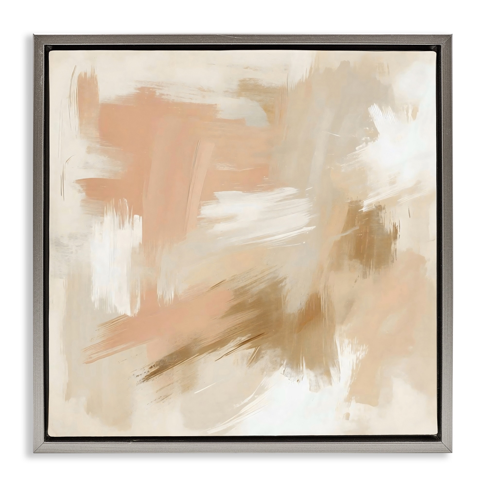 Stupell Beige And Pink Strokes Framed Floater Canvas Wall Art Design By Creative Studio
