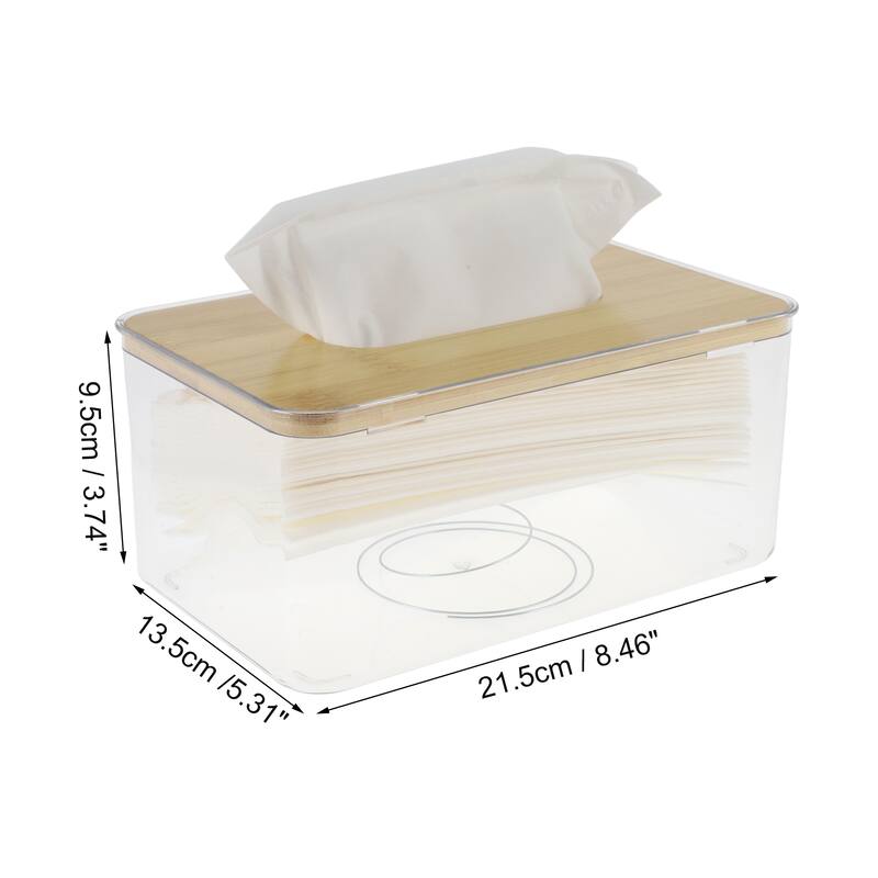 1 Pcs Waterproof Medium Suqare Tissue Box for Living Room Table Desk - Clear - L