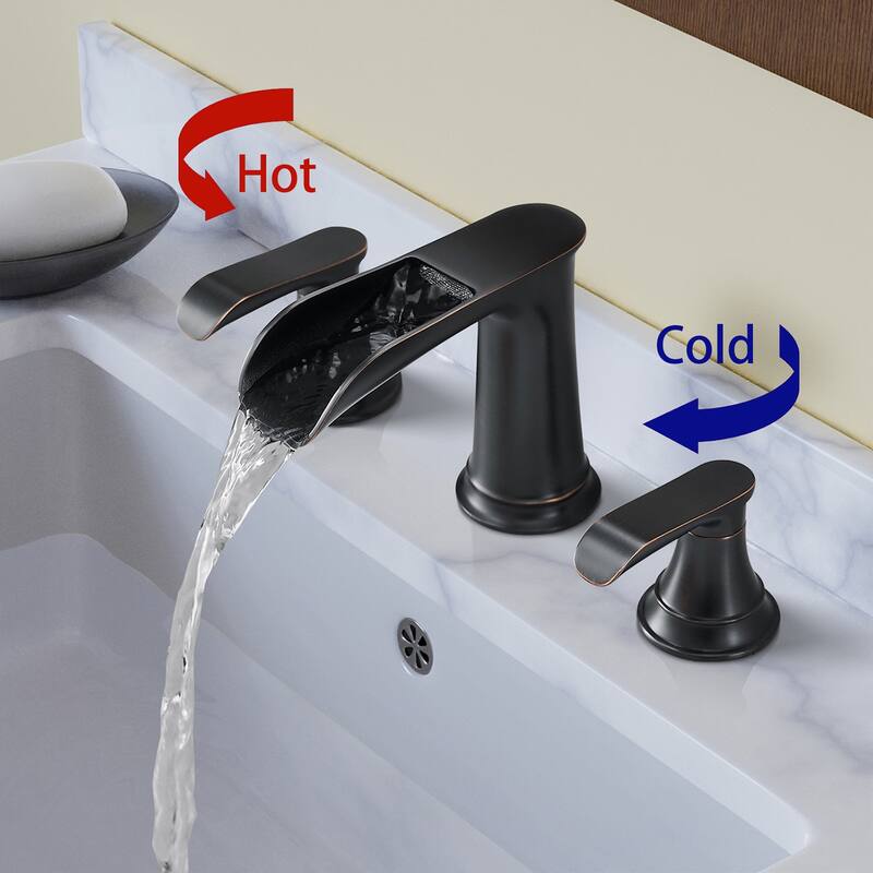 Topcraft Two Handle Waterfall Bathroom Faucet with Pop-Up Drainer