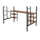 preview thumbnail 12 of 13, Black Twin Size Metal Loft Bed with Table, Shelves, Heavy-duty Sturdy Metal, Built-in Table, Safety Guardrail