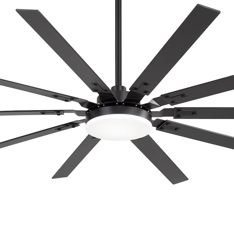 Large 84"/72" Reversible 10-Blade Integrated Ceiling Fan with LED Light Kit and Remote