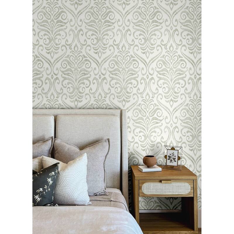 Chesapeake Adavu Sage Damask Wallpaper
