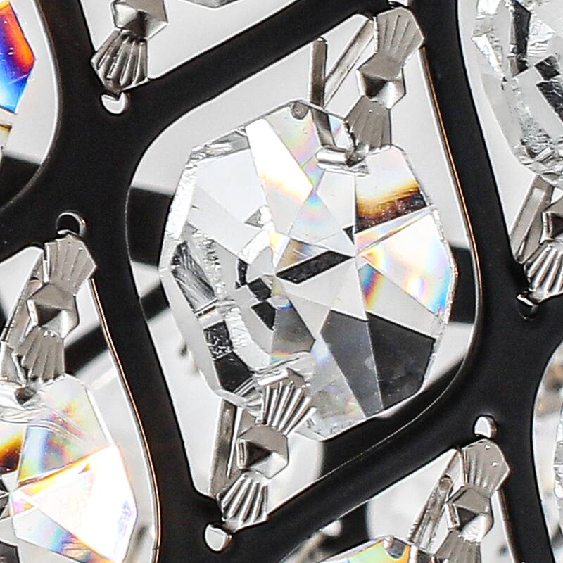 1-Light Modern Vintage Drum Crystal Semi-Flush Mount Ceiling Light