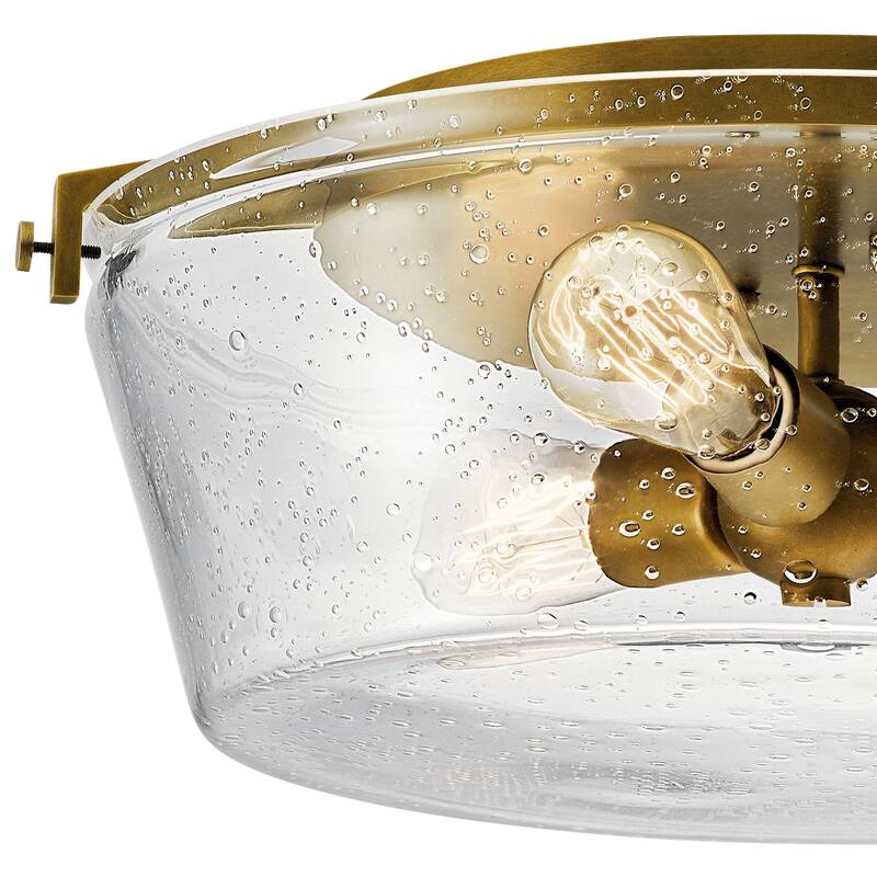Kichler Lighting Alton Collection 3-light Natural Brass Flush Mount