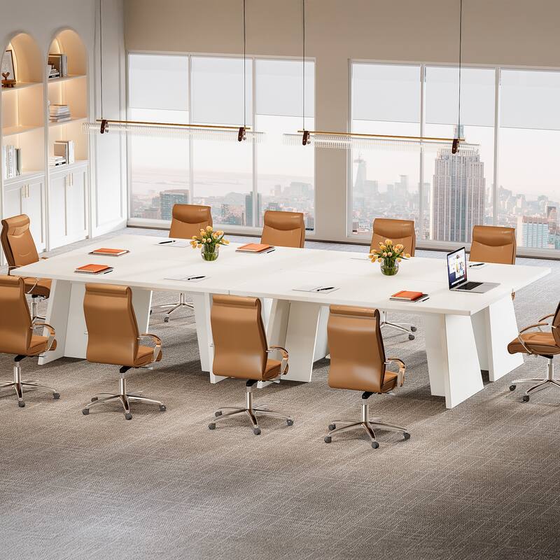 63" Modern White Executive Desk Computer Office Conference Table