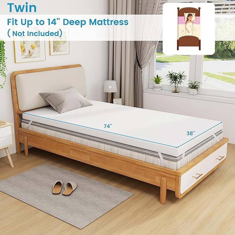 3" Memory Foam Topper w/ Cooling Gel & Ventilated Cover - Twin