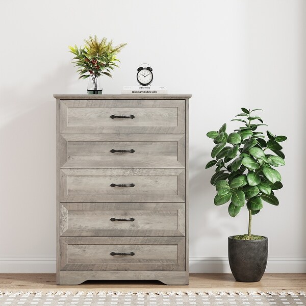 Grey dresser 5 drawer sales