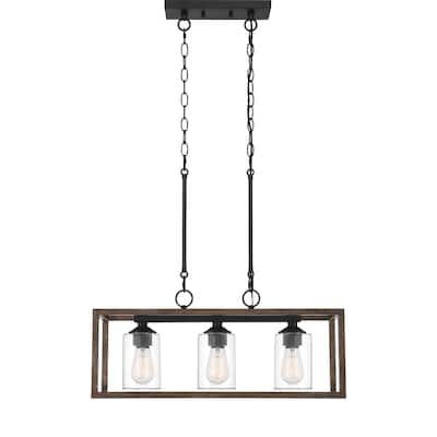 Modern Farmhouse 3-ight Rectangle Chandelier - 25