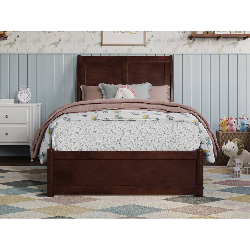 Andorra Platform Bed with Panel Footboard and Twin Trundle