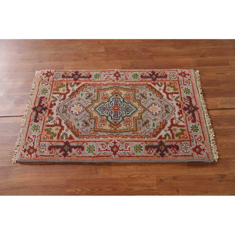 Gray Heriz Serapi Indian Rug Handmade Wool Carpet - 2'0"x 3'0"
