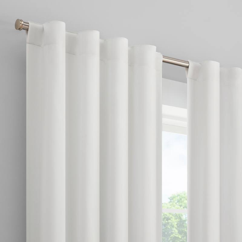 Eclipse Kids Tiered Ruffle Solid 100% Blackout Back Tab Curtain Panel