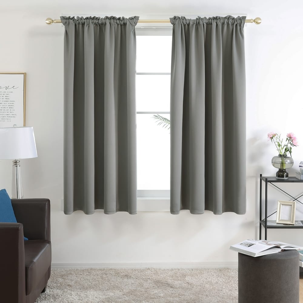 Deconovo Solid Rod Pocket Curtain Panel Pair (2 Panel)