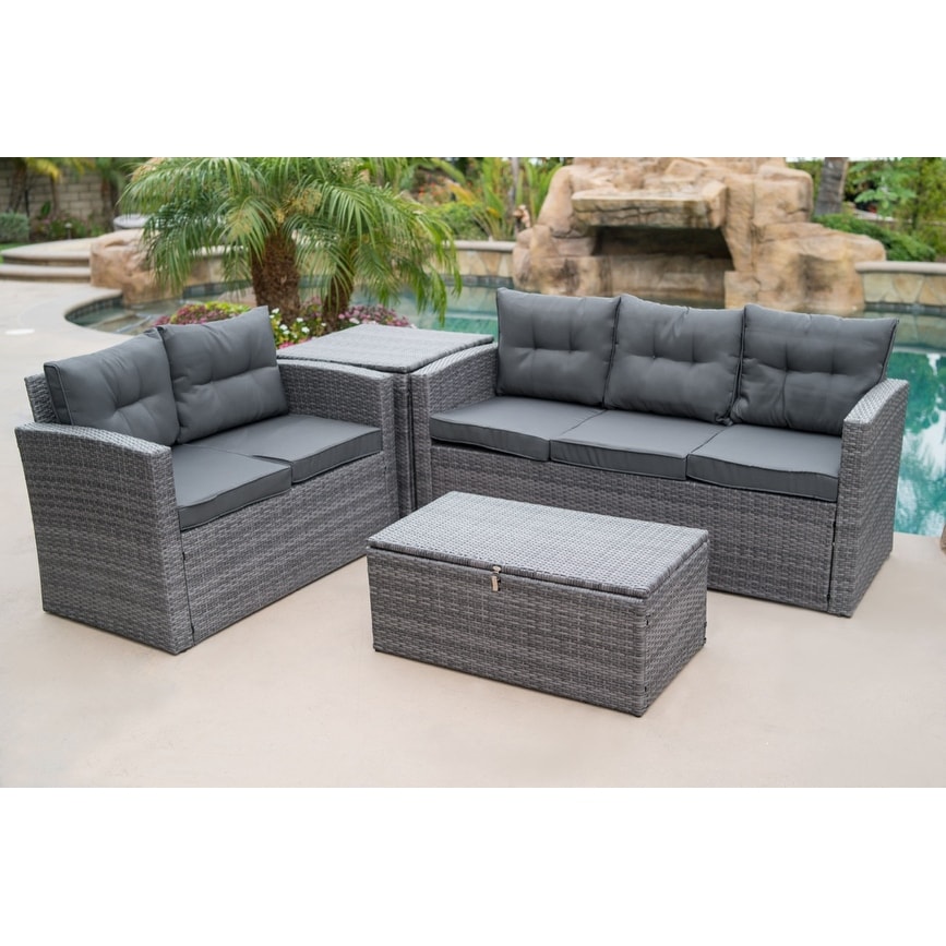 Shop Belleze 4pc Deep Seating Sectional Patio Set Backyard Seat