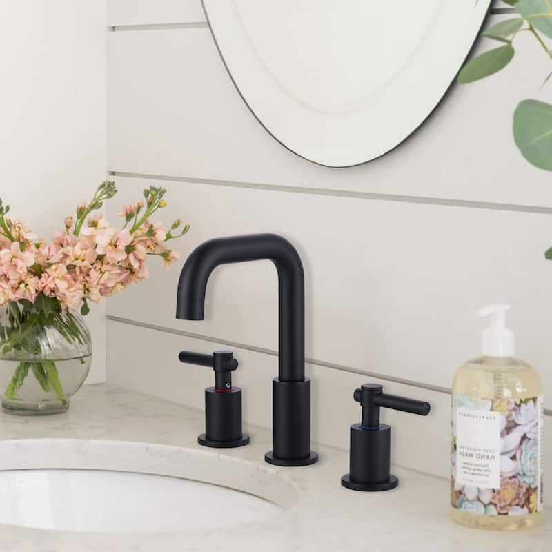 WOWOW 8 in. Widespread Double Handle Bathroom Faucet