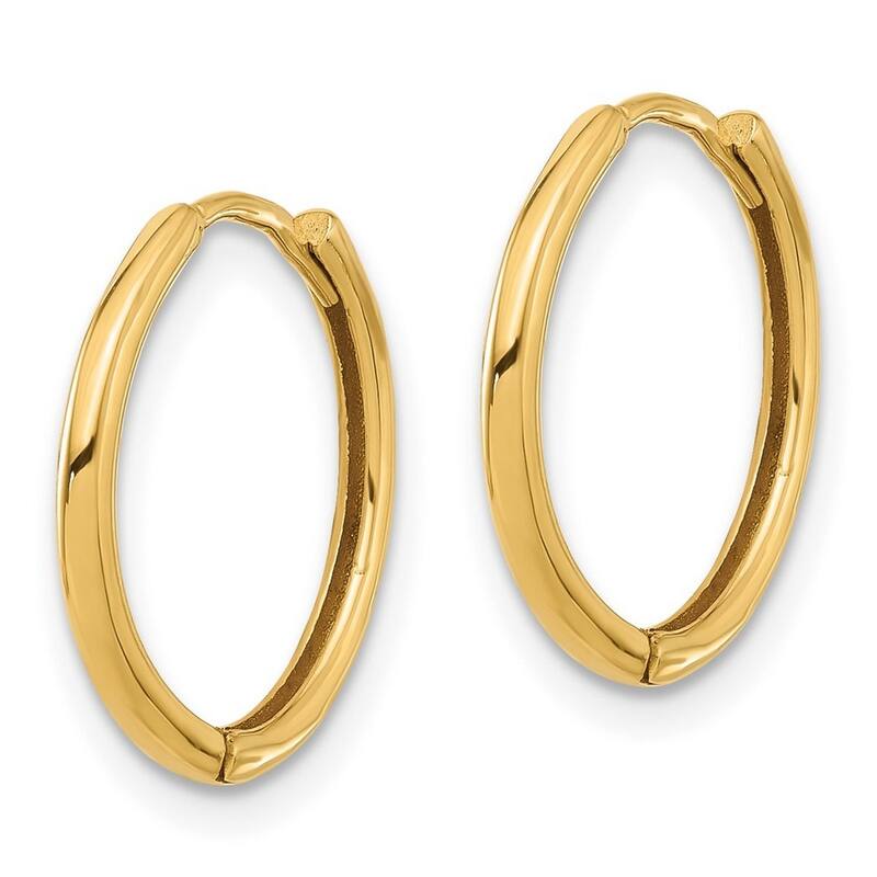 Curata 14k Yellow Gold Polished Hinged Hoop Earrings - 15.7x16mm