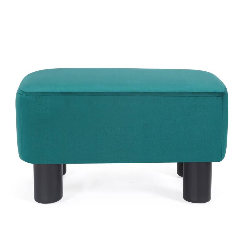 Adeco Footstool Ottoman Fabric Footrest Modern Rectangular Stool