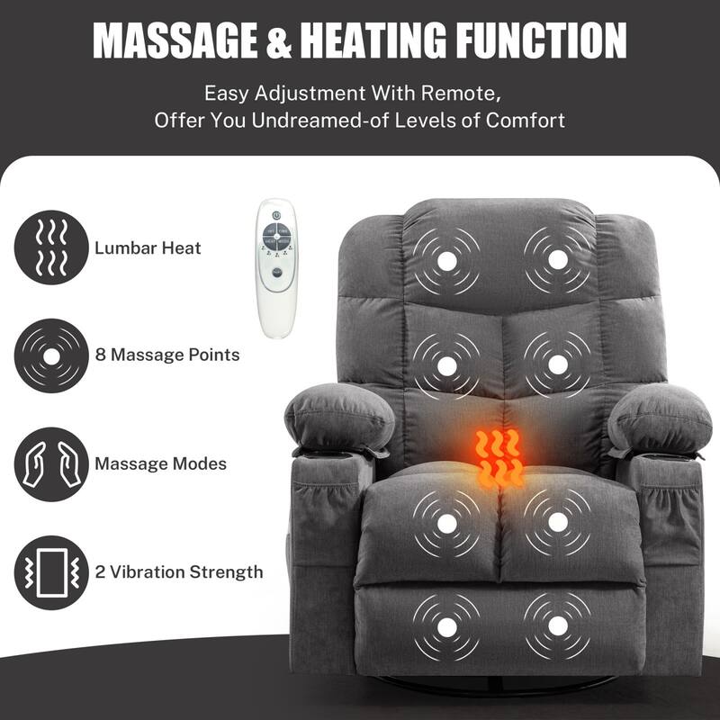 Oversized Massage Rocking Recliner for Living Room